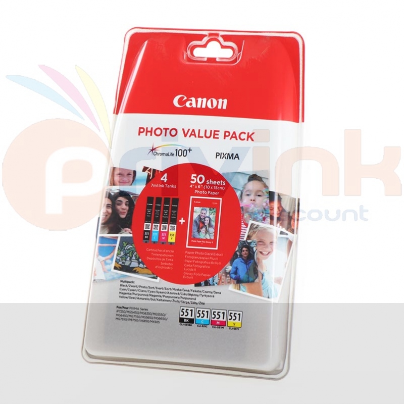 Lot de cartouches d'encre - 4 COULEURS - CLI55...