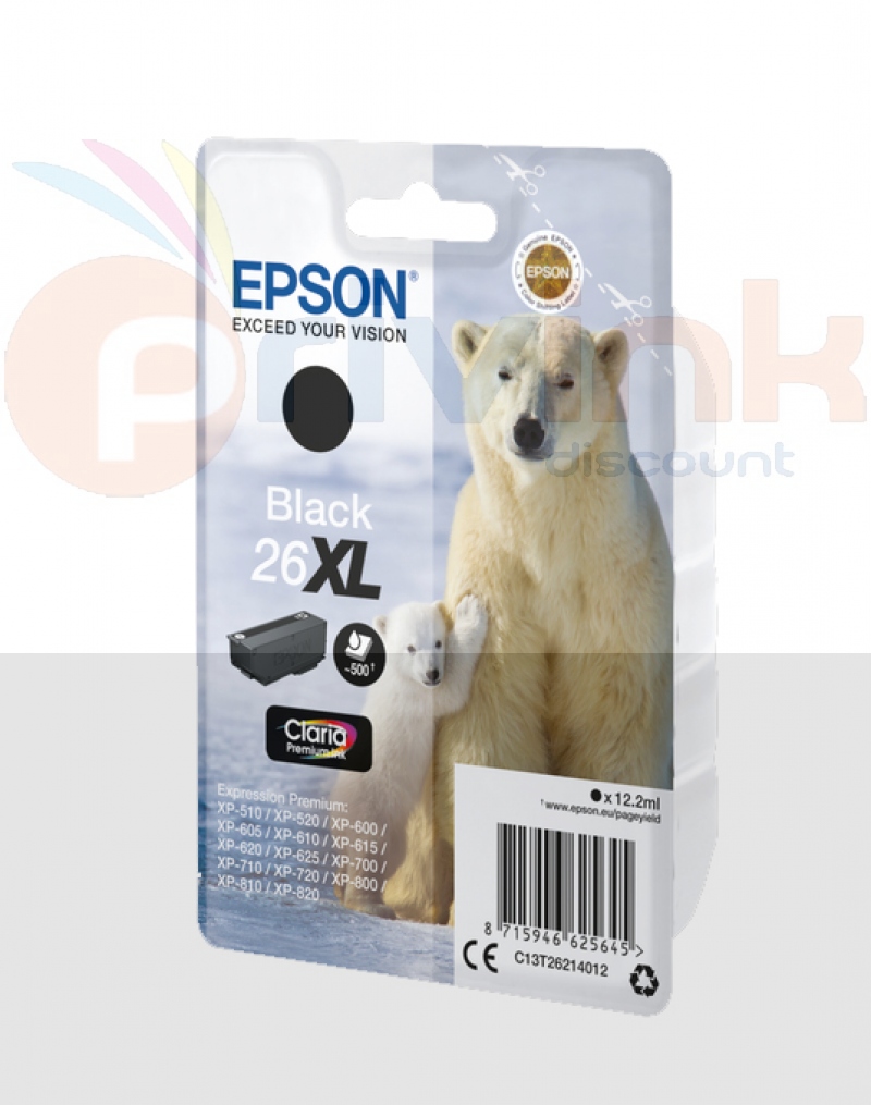 Cartouche d'encre - NOIR -  26XL série ours polaire (C13T26214012)