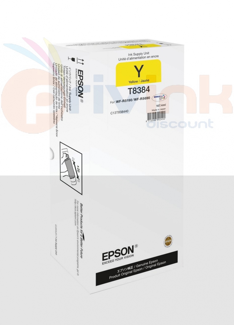 Cartouche d'encre - JAUNE -  T8384 (C13T838440)