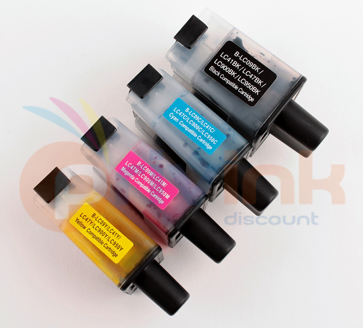 Lot de cartouches d'encre - 4 COULEURS -  Générique correspondant à LC900 (LC900BK-C-M-Y)